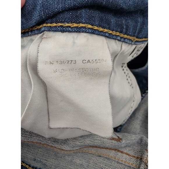 Wrangler Super Distressed Blue Slim Straight Dark Wash Western Work Jeans 32X28 - Picture 4 of 11